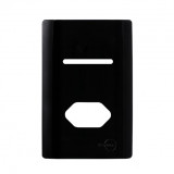 Placa p/ 1 Interruptor + tomada 4x2 - Novara Preto Brilhante